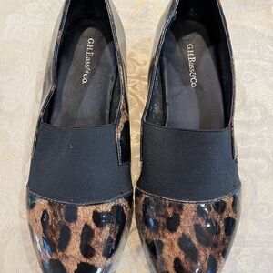 G.H. Bass & Co. Leopard Print Slip-On Flats in Brown and Black
